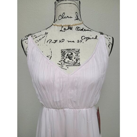 Pink Blush Elegant Sleeveless Beaded Classy Wedding Prom Maxi Dress SIZE XS NWT - Picture 9 of 15